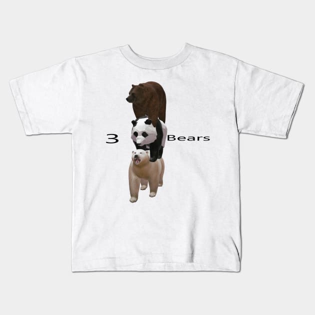 3 bears Kids T-Shirt by Uberhunt Un-unique designs